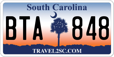 SC license plate BTA848