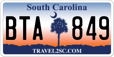 SC license plate BTA849