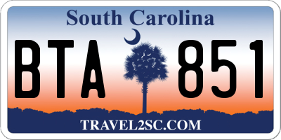 SC license plate BTA851