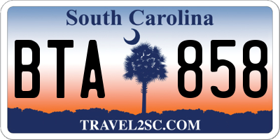 SC license plate BTA858