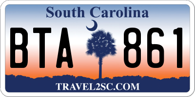 SC license plate BTA861