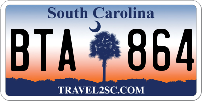 SC license plate BTA864
