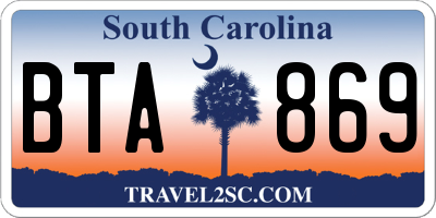 SC license plate BTA869