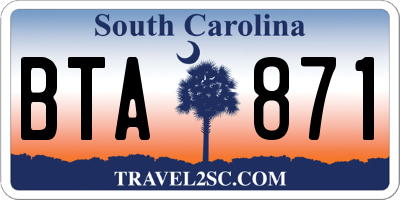 SC license plate BTA871