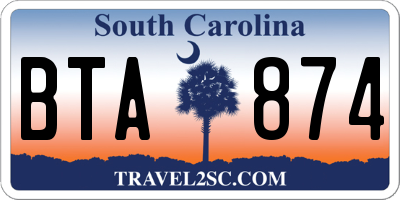 SC license plate BTA874