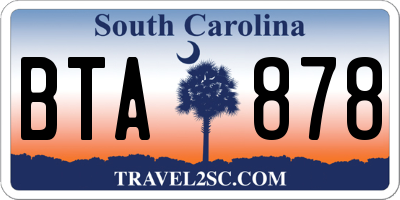 SC license plate BTA878