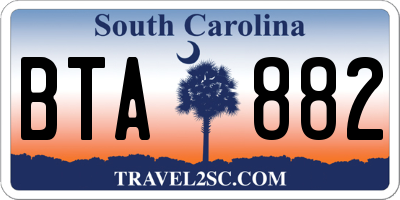 SC license plate BTA882