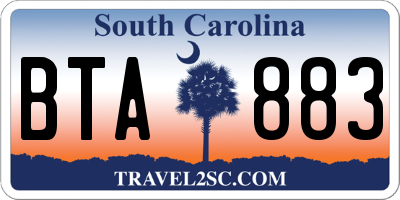 SC license plate BTA883