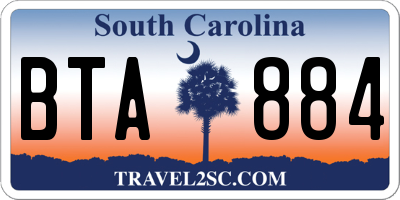 SC license plate BTA884