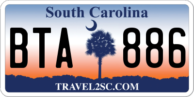 SC license plate BTA886