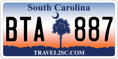 SC license plate BTA887