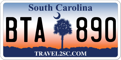 SC license plate BTA890