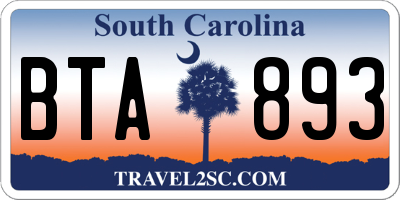 SC license plate BTA893