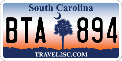 SC license plate BTA894