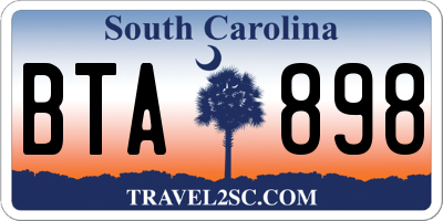 SC license plate BTA898