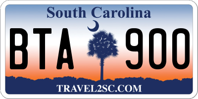 SC license plate BTA900