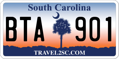 SC license plate BTA901