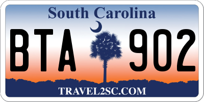 SC license plate BTA902