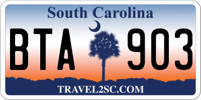 SC license plate BTA903