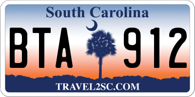 SC license plate BTA912