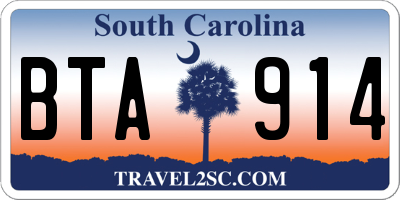 SC license plate BTA914