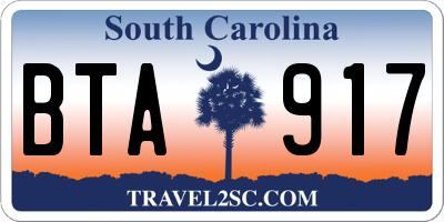 SC license plate BTA917