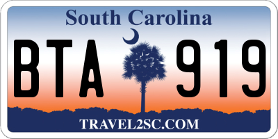 SC license plate BTA919