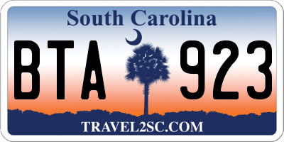 SC license plate BTA923
