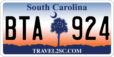 SC license plate BTA924