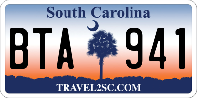 SC license plate BTA941