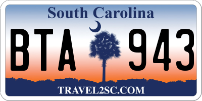 SC license plate BTA943