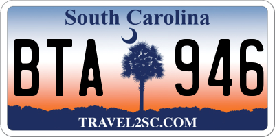 SC license plate BTA946