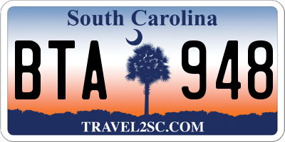 SC license plate BTA948