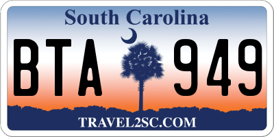 SC license plate BTA949