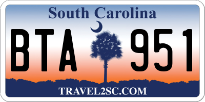 SC license plate BTA951