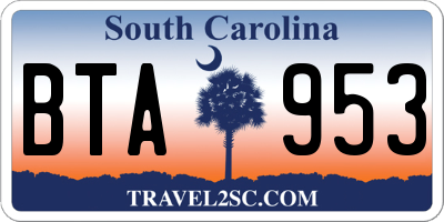 SC license plate BTA953