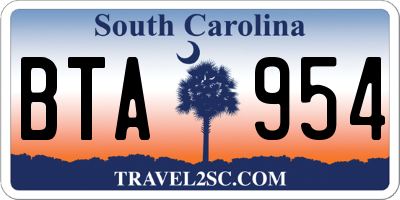 SC license plate BTA954