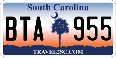 SC license plate BTA955