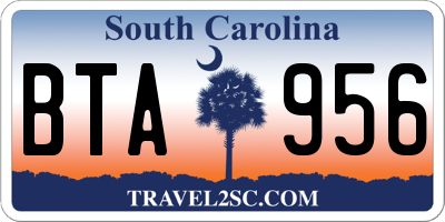 SC license plate BTA956
