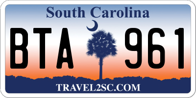 SC license plate BTA961