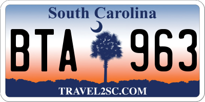 SC license plate BTA963