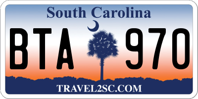 SC license plate BTA970