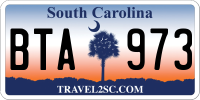 SC license plate BTA973