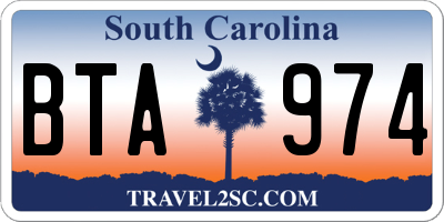 SC license plate BTA974