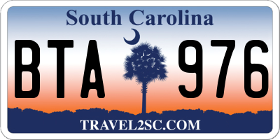 SC license plate BTA976