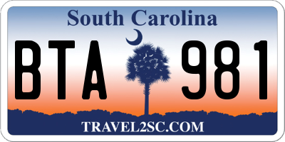 SC license plate BTA981