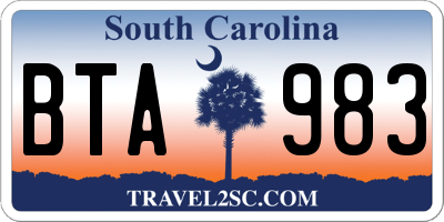 SC license plate BTA983