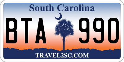 SC license plate BTA990