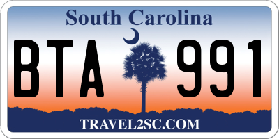 SC license plate BTA991