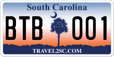 SC license plate BTB001